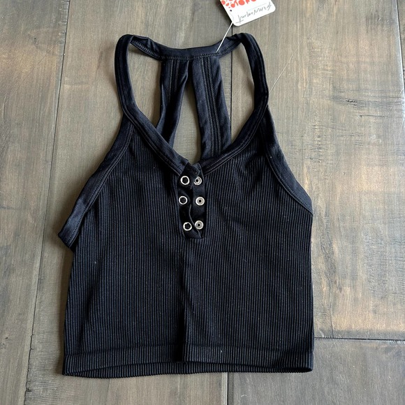 NWT Free People Movement Free Throw Henley Black - Picture 4 of 5